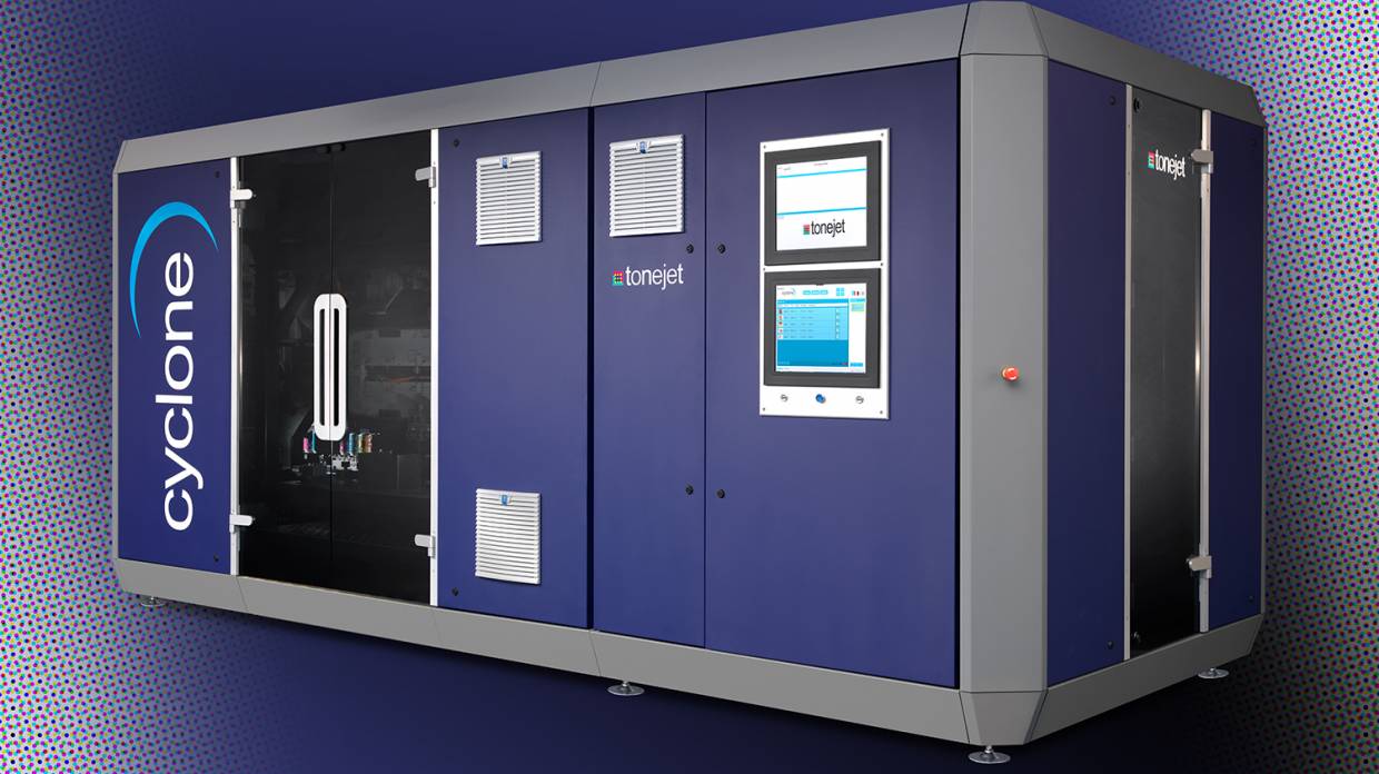 Tonejet unveils first production Cyclone at InPrint 2017